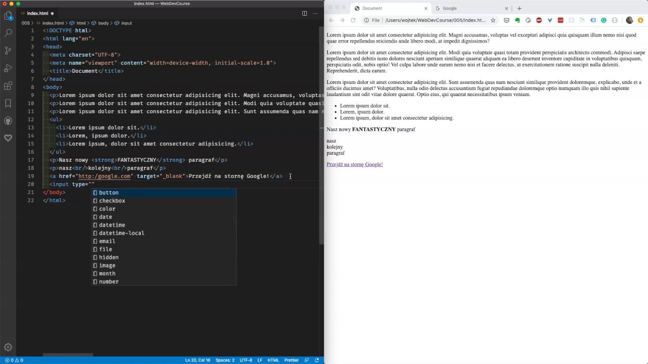#005 Struktura pliku HTML