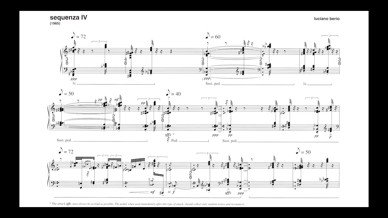Berio - Sequenza IV (score) [HD]