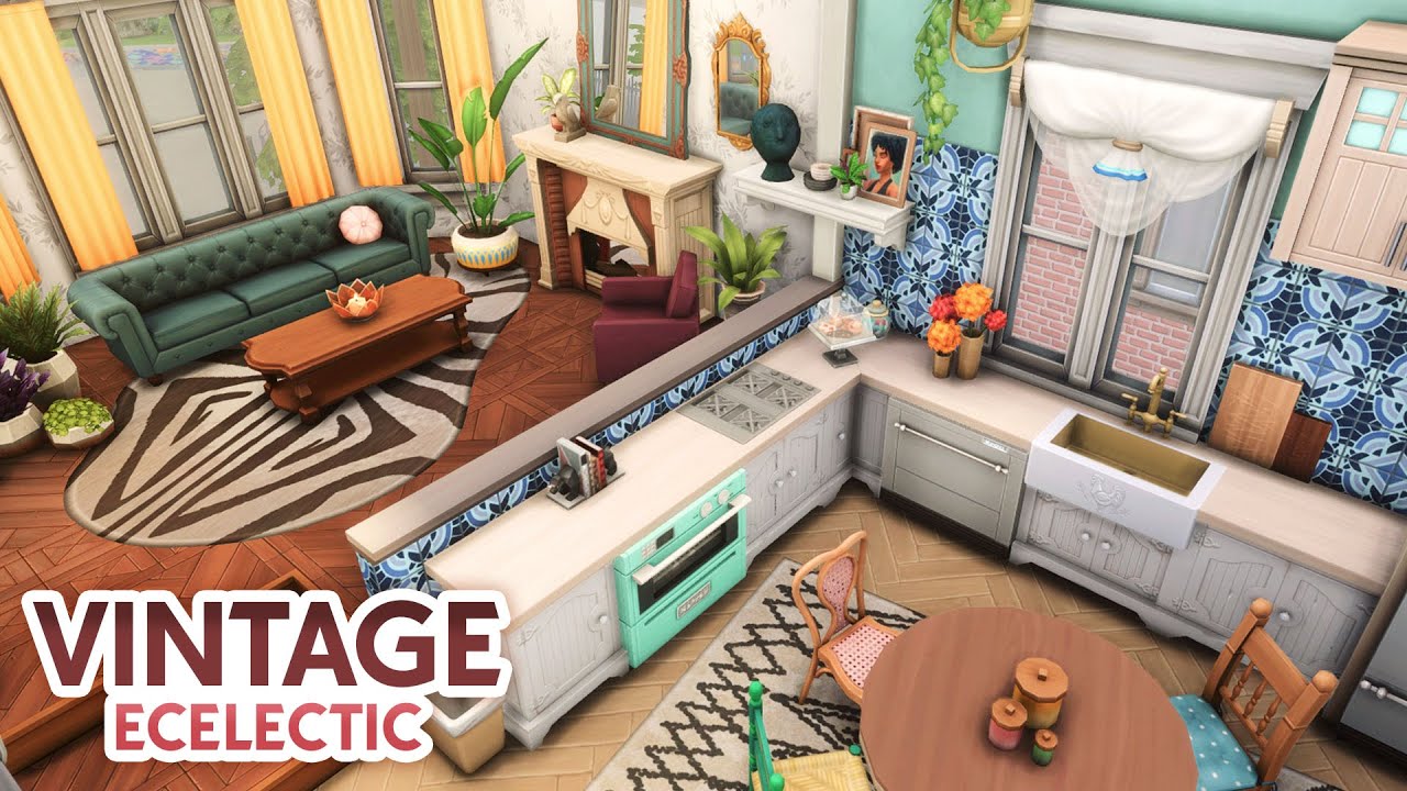 Красочная винтажная эклектичная квартира // The Sims 4 Быстрая сборка: Ремонт квартиры