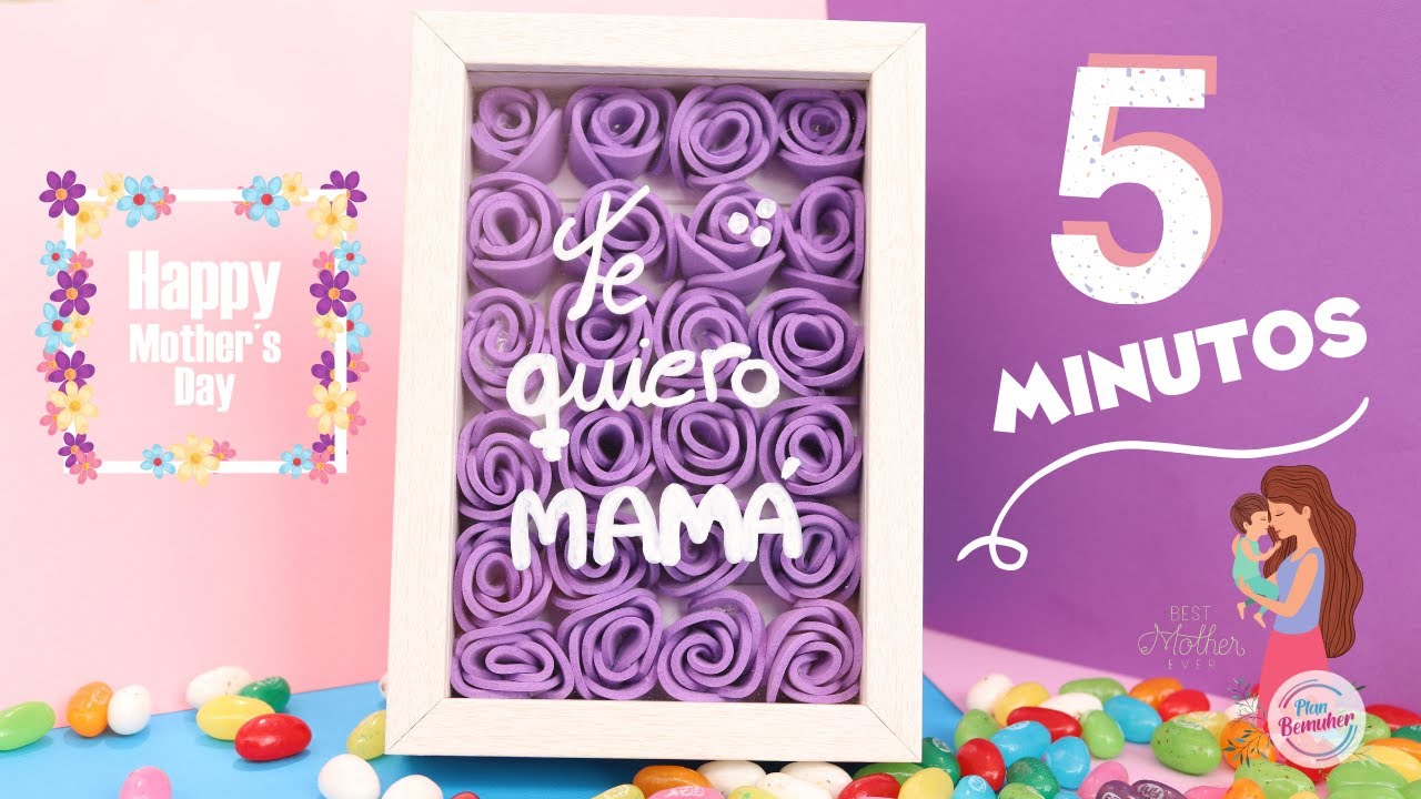 𝗥𝗘𝗚𝗔𝗟𝗢 para el 𝗗𝗜𝗔 𝗗𝗘 𝗟𝗔 𝗠𝗔𝗗𝗥𝗘 🌷 Cuadro de rosas 🌷 Manualidad en 5 MINUTOS
