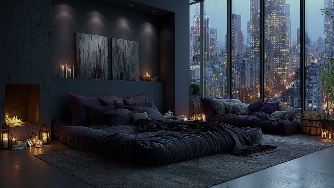 Cozy Midnight Rain in New York City Ambience for Sleeping, Peaceful Relaxation and Focus