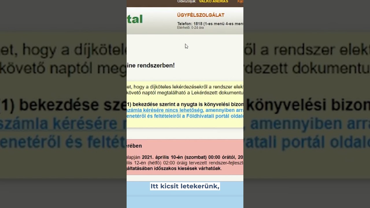 Online tulajdoni lap lekérése... lépésről-lépésre...