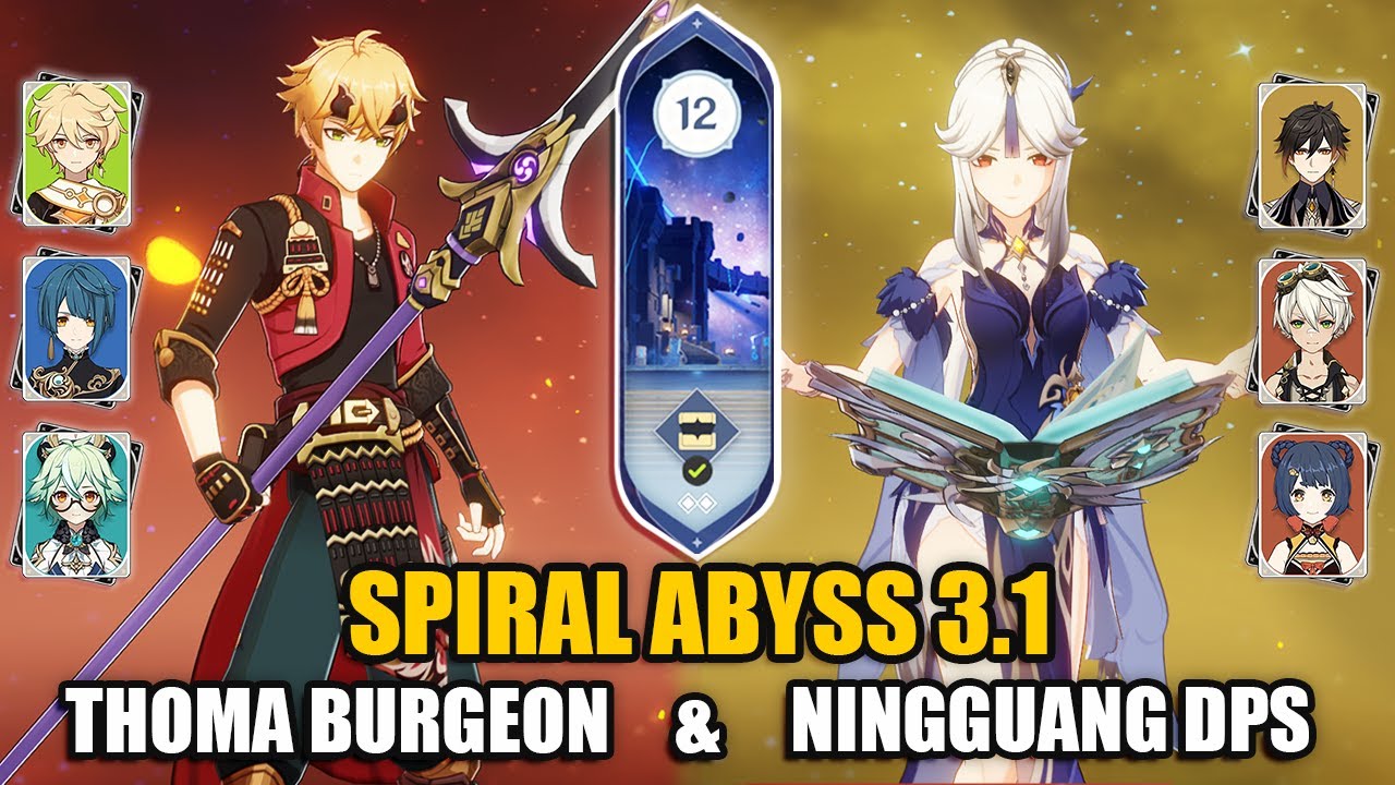 NEW SPIRAL ABYSS 3.1! Thoma Burgeon & Ningguang main DPS | F2P Floor 12 Full Stars | Genshin Impact