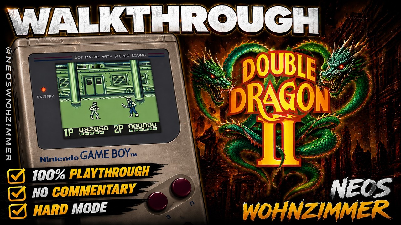 Double Dragon II (GB) - HARD - FULL Walkthrough - Neos Wohnzimmer #doubledragon #gameboy #nintendo