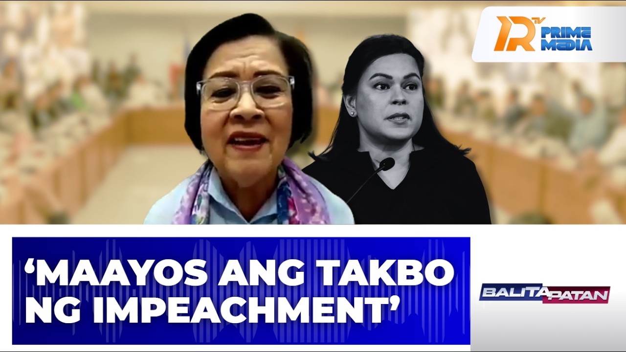 Takbo ng impeachment proceedings  ni VP Sara, maayos ayon kay Rep. Leila De Lima  | Balitapatan