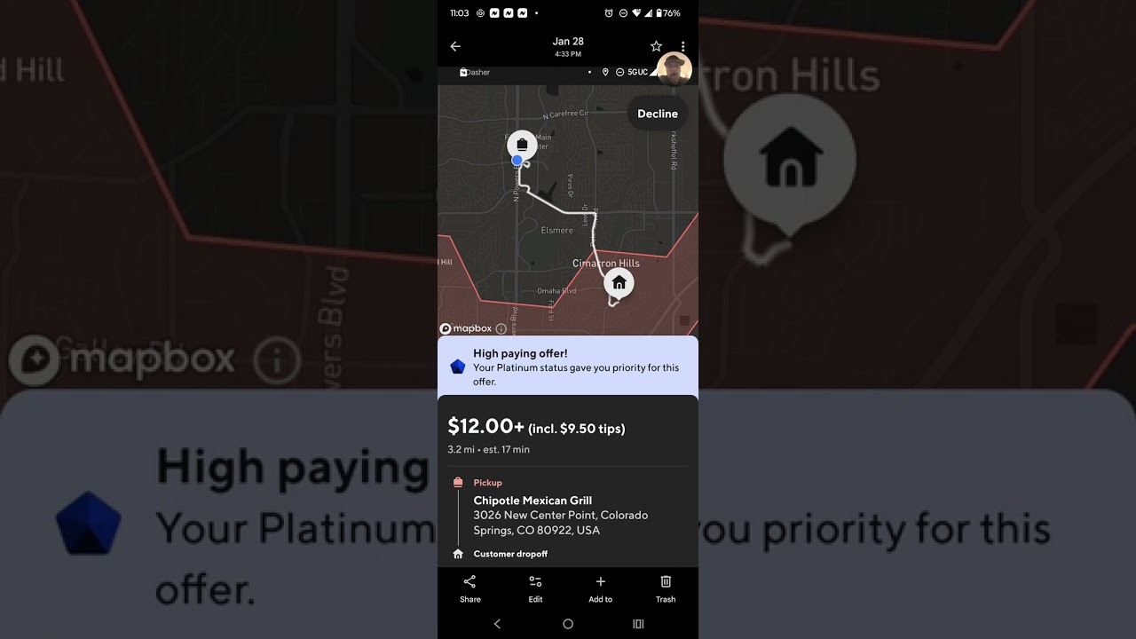 Platinum offers compared to silver from yesterday #doordash 