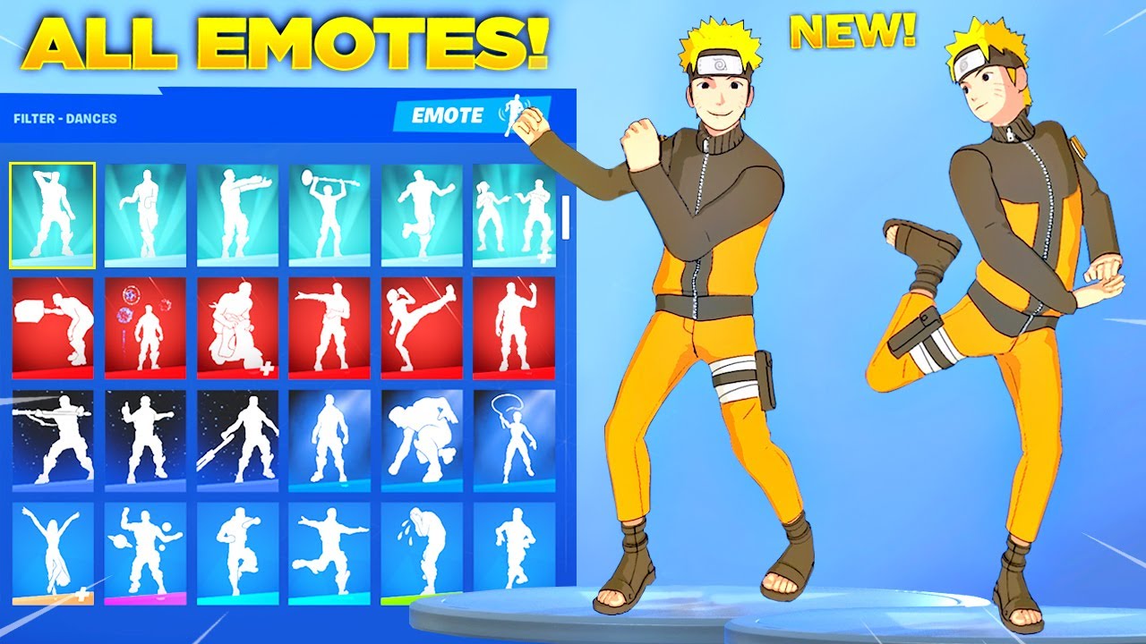 NARUTO SKIN Showcase with All my Fortnite Dances & Emotes! (Fortnite x Naruto)