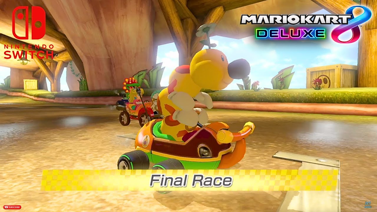 Mario Kart 8 Deluxe Action | Racing Wiggler in 150cc Flower Cup at Shy Guy Falls Track