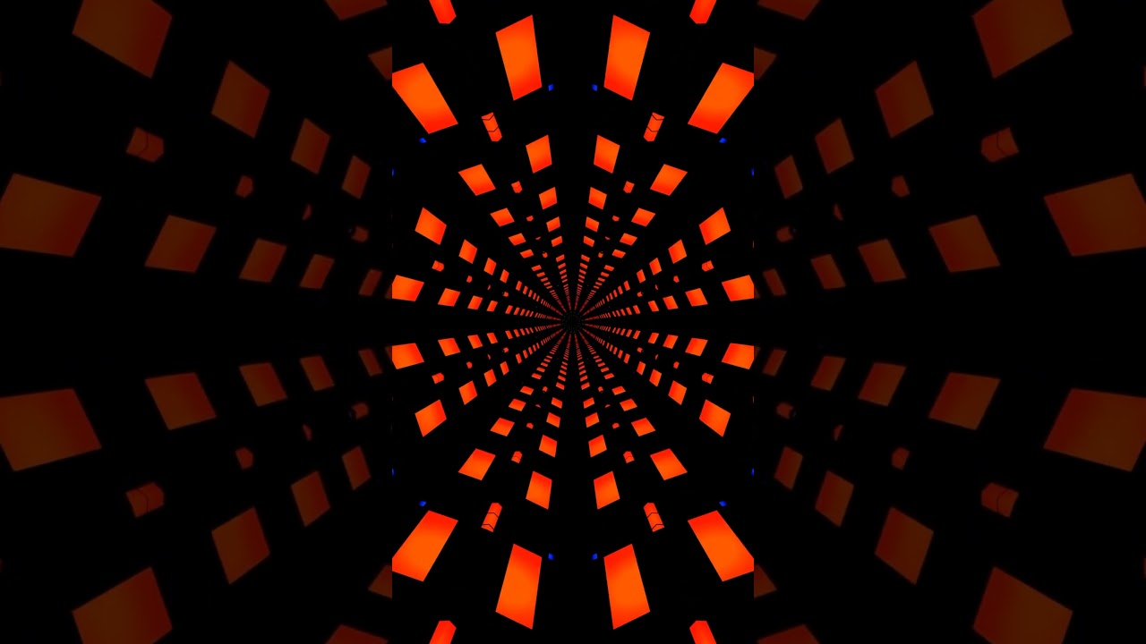 4K relaxing metallic hexagon red  color neon tunnel abstract background video vj loop