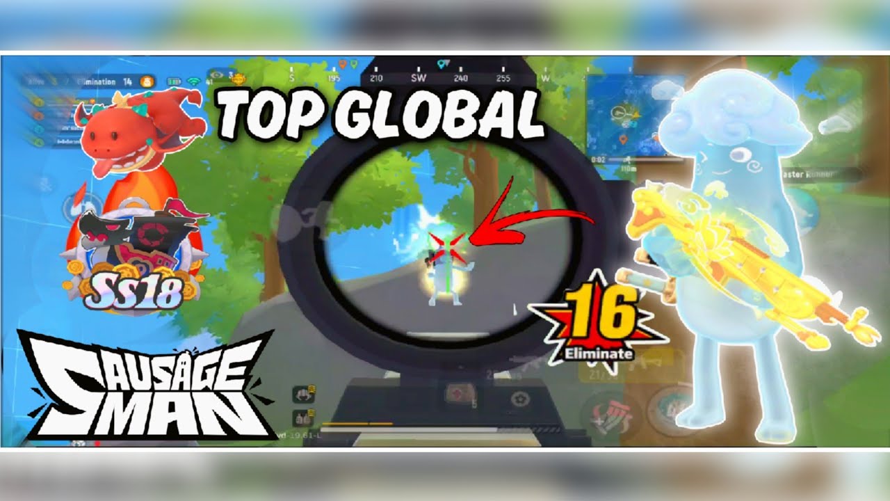 TOP GLOBAL ENEMIES 16 KILL !! 😳 🔥 ASIA SERVER LOBBY 🔥 SAUSAGE MAN