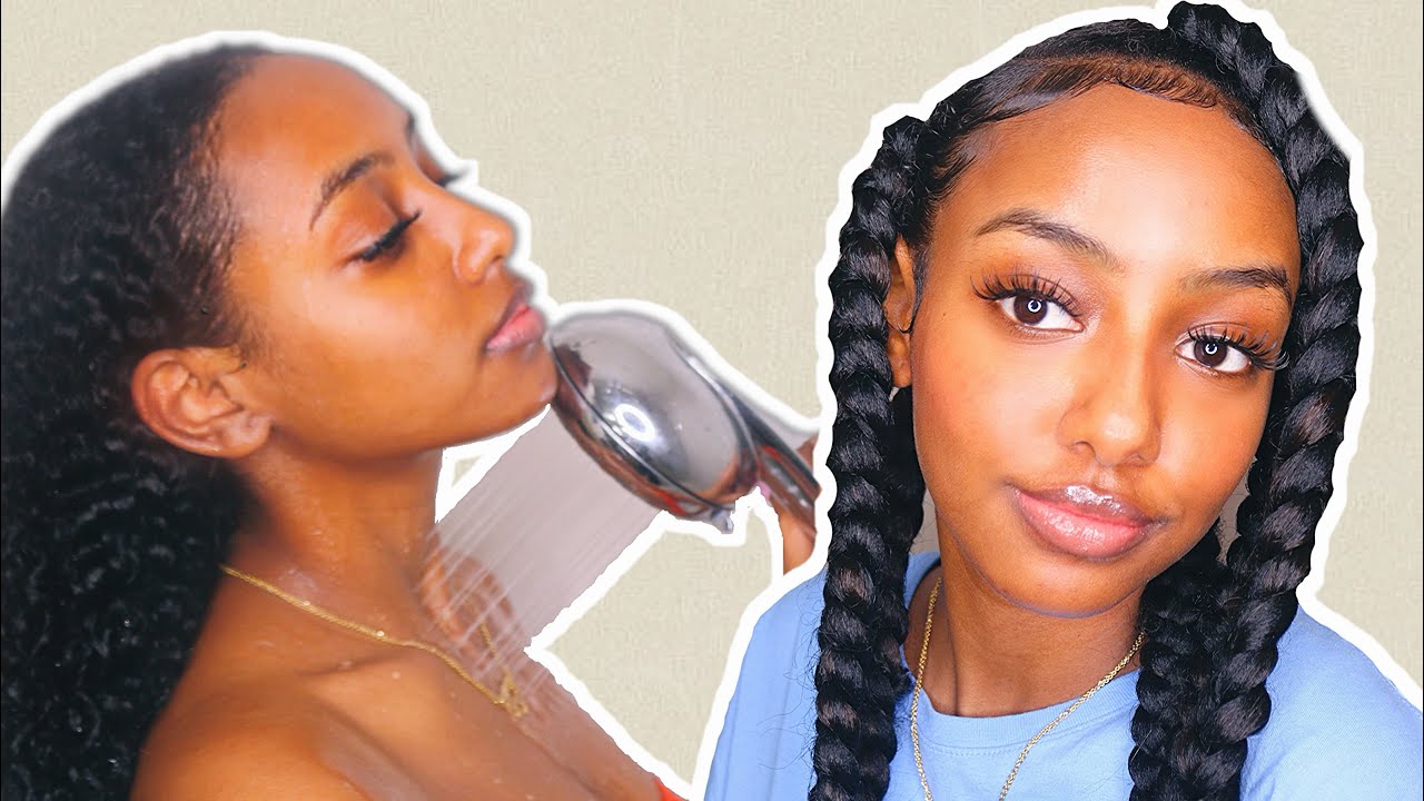 EASY BRAIDS TUTORIAL FOR QUARANTINE | HAIR TRANSFORMATION (Natural Hair Wash Routine)