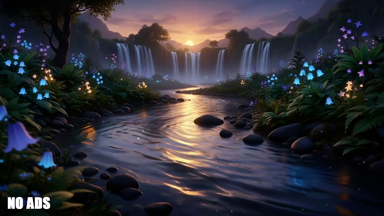River Sounds & Relaxing Piano Music for Deep Sleep 🌊🎹 Stress Relief & Calm Night Ambience