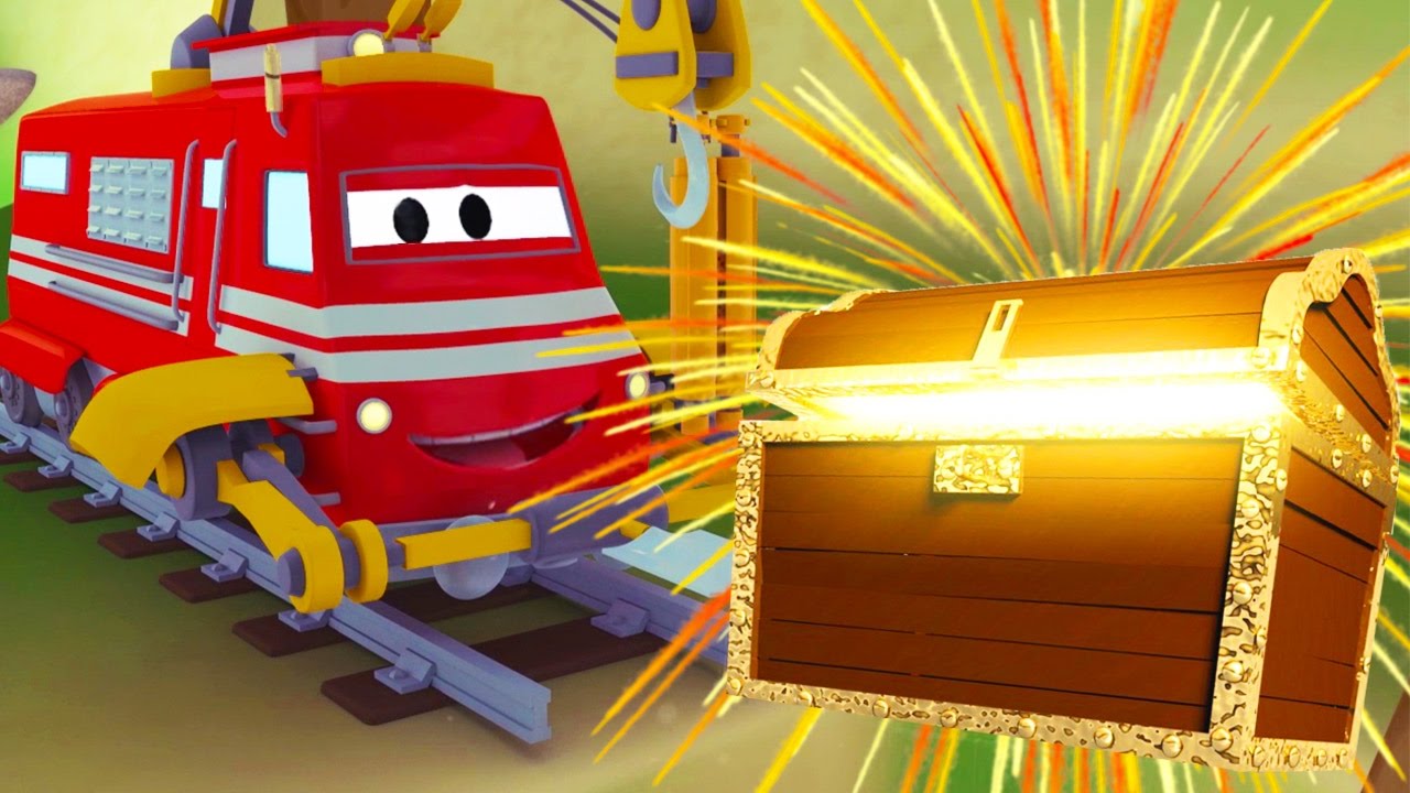 Troy The Train and the great treasure in Car City | Cars & Trucks cartoon for children