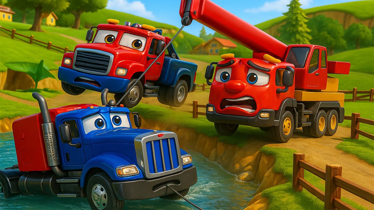 🌊 Flood Crisis! Crane Truck in a Deadly River Mission!