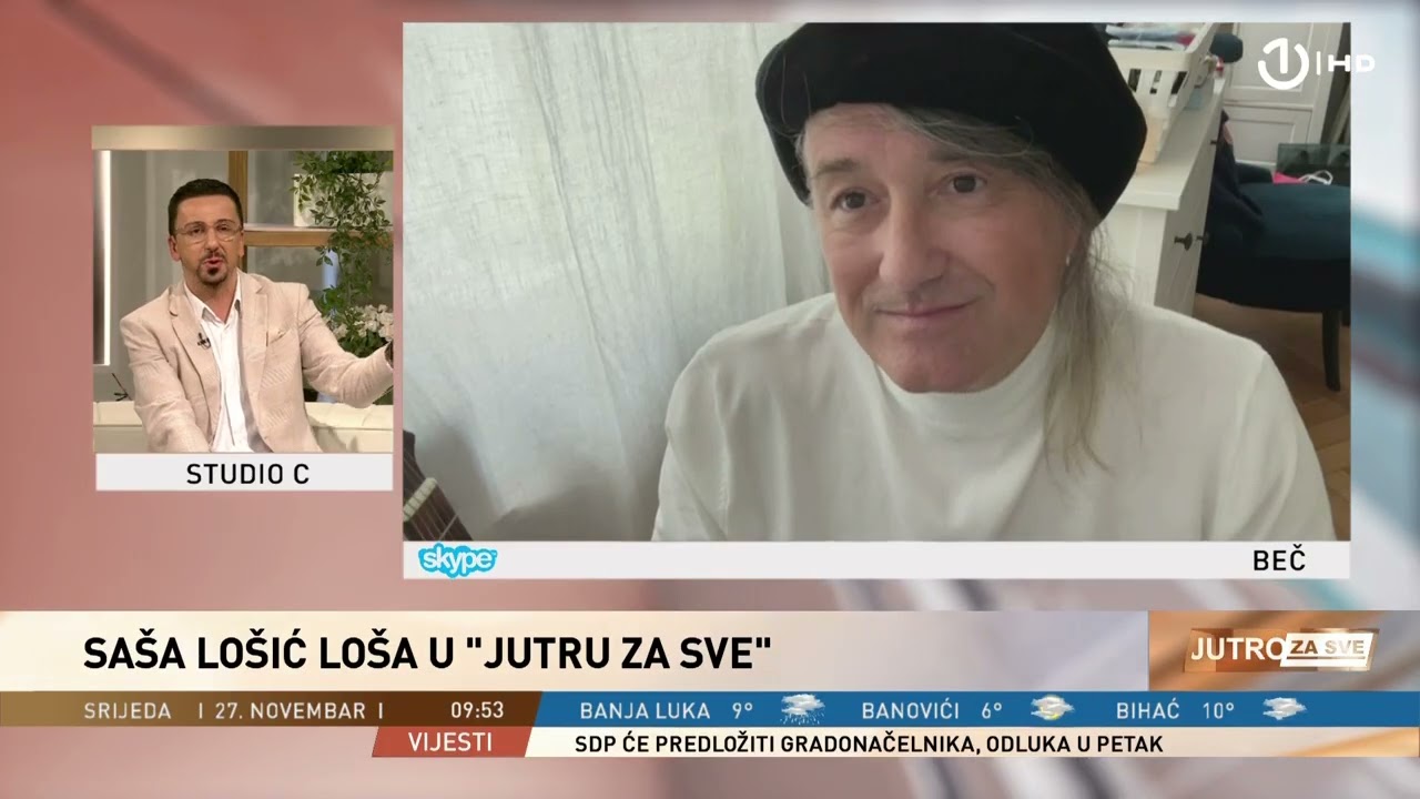 Saša Lošić Loša, pjevač Plavog orkestra gost, u Jutru za sve