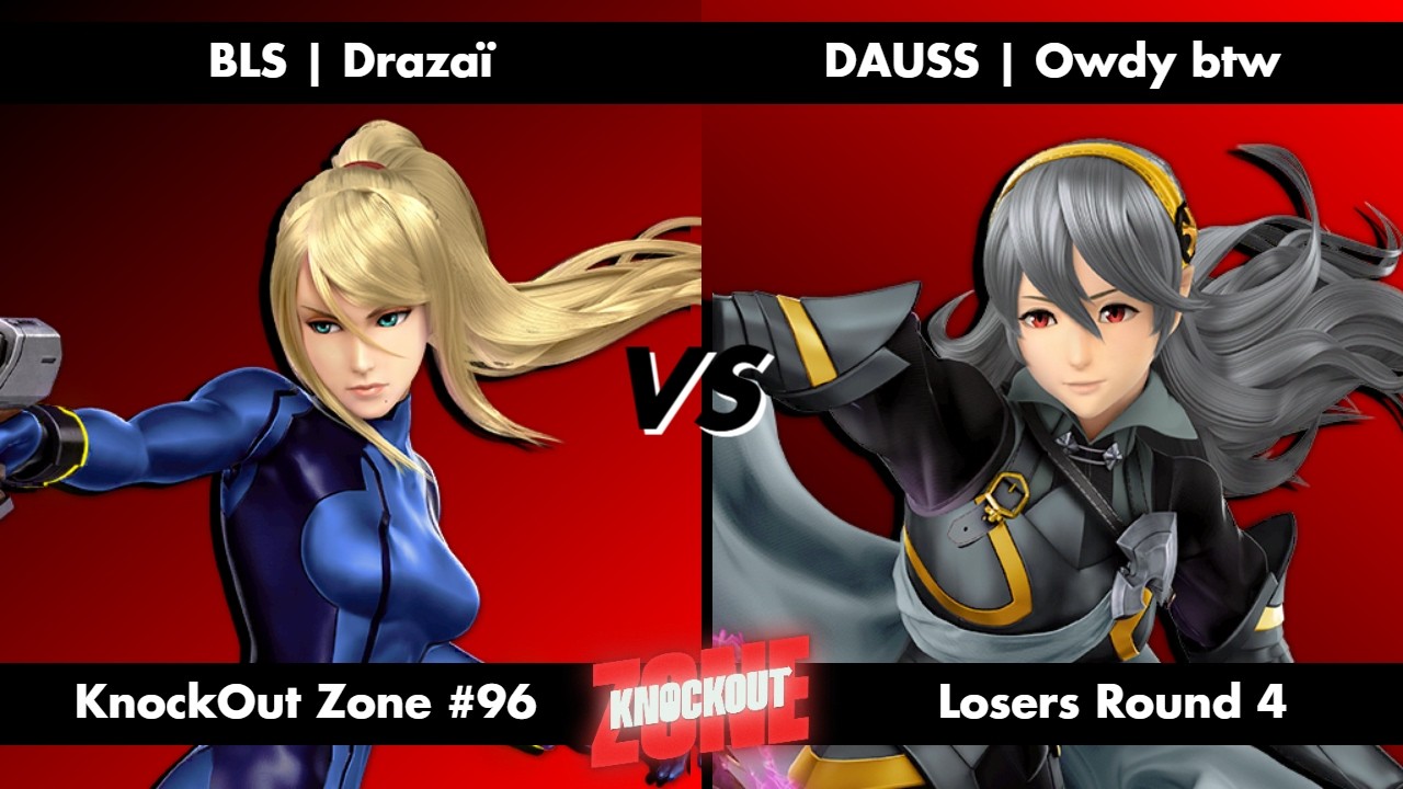 KnockOut Zone #96 - SSBU Losers Round 4 - Drazaï (Zero Suit Samus) vs Owdy btw (Corrin)