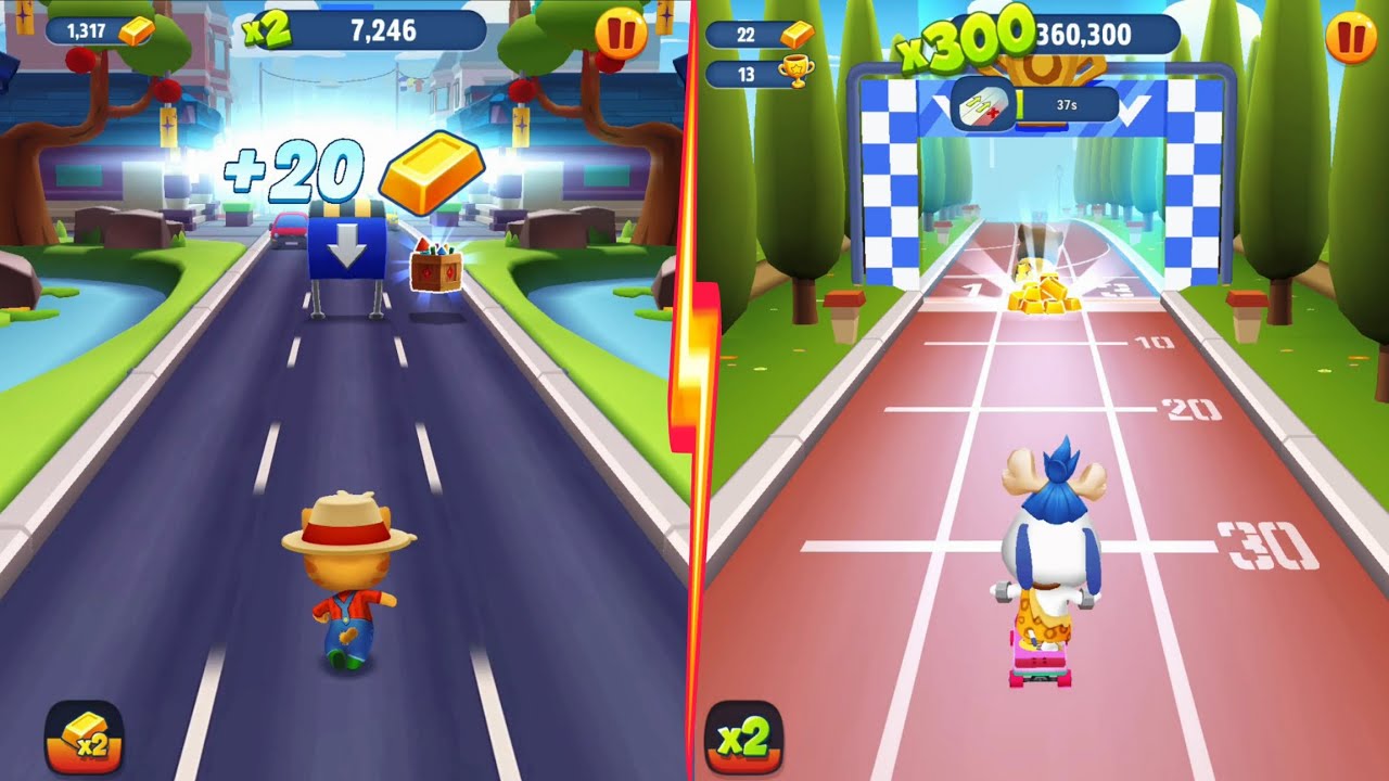 Talking Tom Gold Run - Stone Age Hank vs Famer Ginger - Football vs Fireworks Events