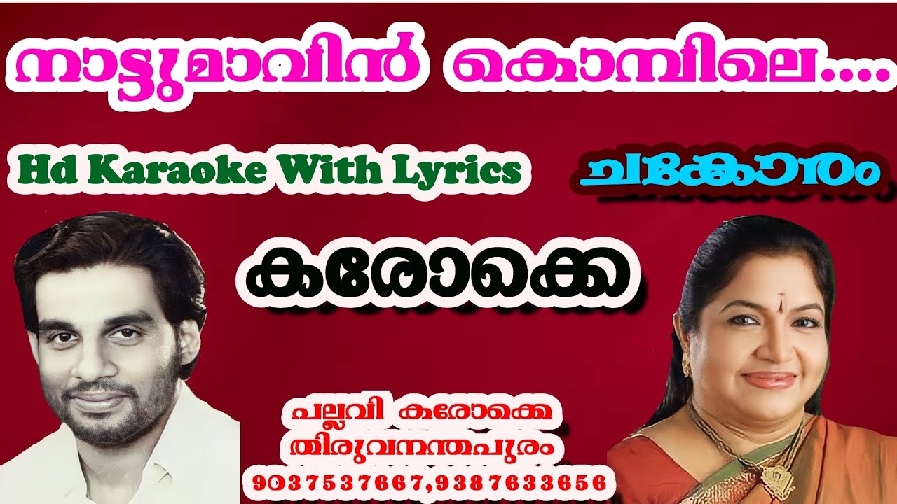 Nattumavin Kombile=Demo|Hd Karaoke With Lyrics||Movie;Chakoram||