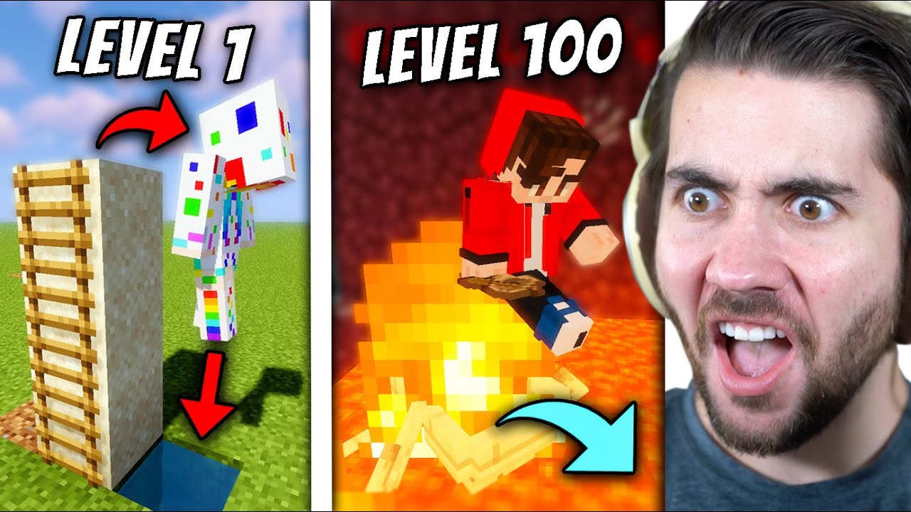 Minecraft PRO Plays From Level 1 To Level 100