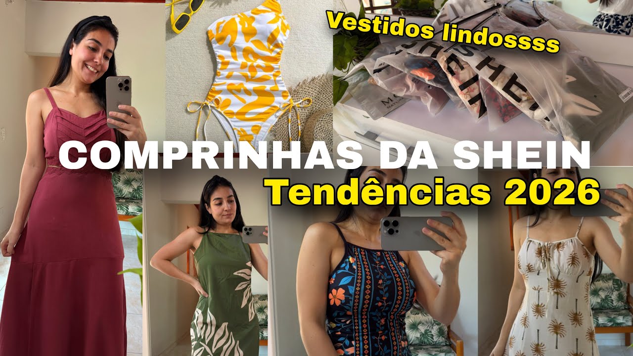 ABRINDO MUITAS COMPRAS DA SHEIN✨| PROVANDO VESTIDOS, BOLSA, TENDÊNCIA VERÃO 2026