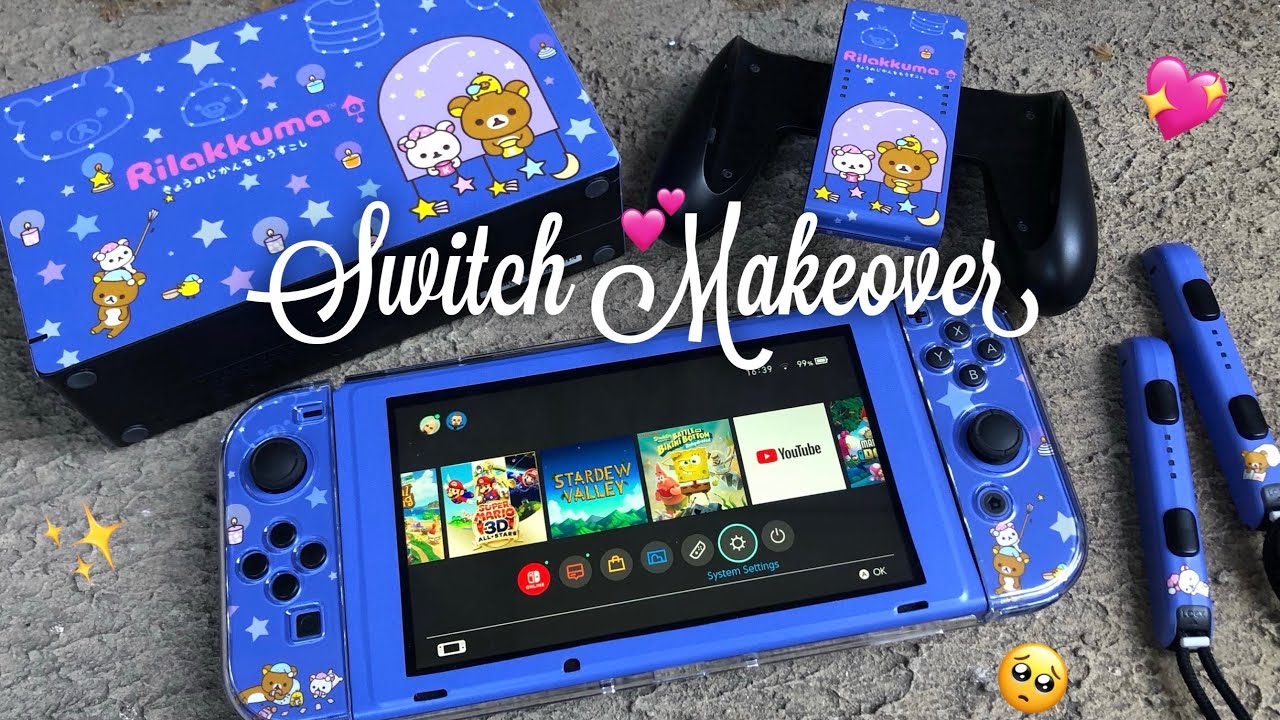 Cute Switch Makeover! Decorating my Nintendo Switch/Rilakkuma Skin from StickyBunny +discount code💕