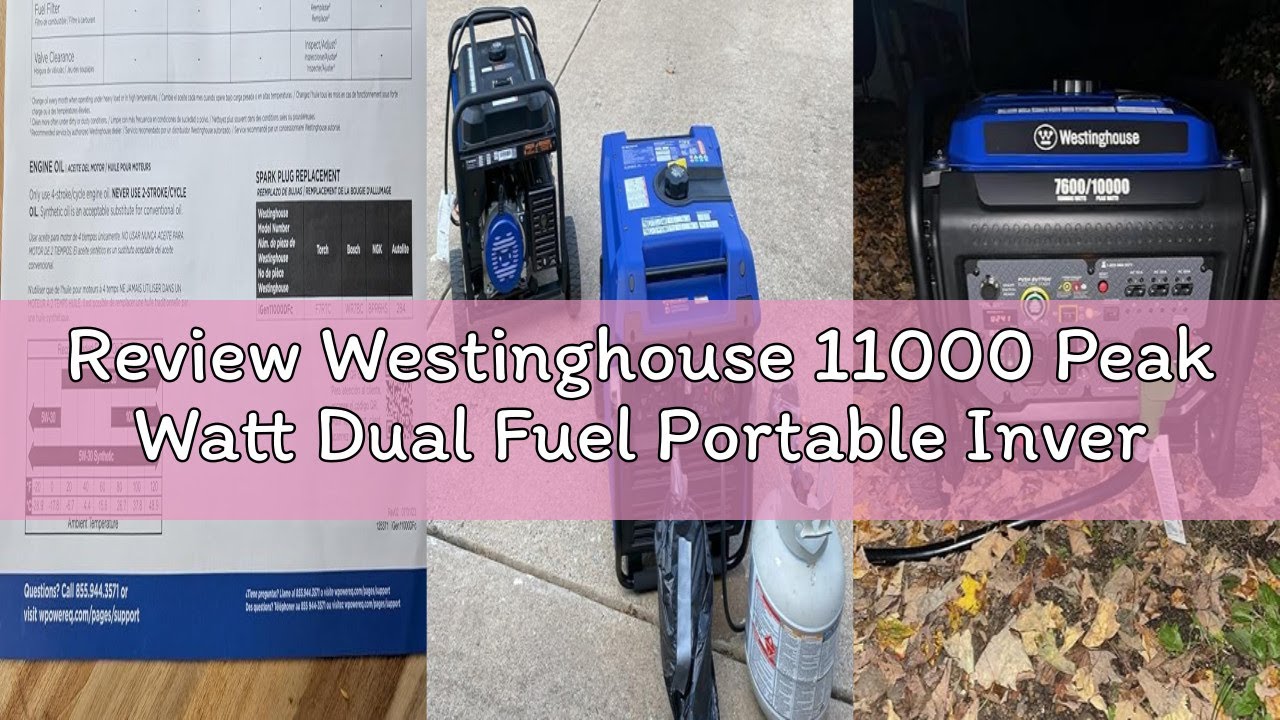 Review Westinghouse 11000 Peak Watt Dual Fuel Portable Inverter Generator, Remote Electric Start, Tr