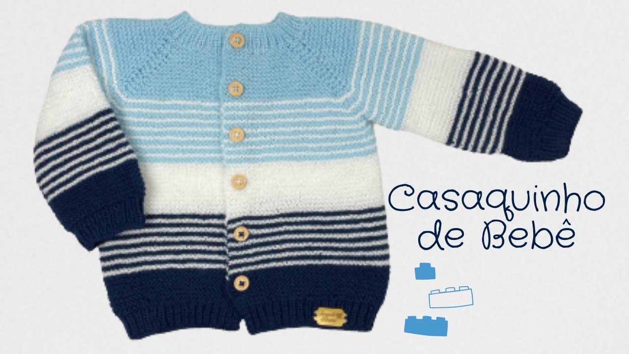 CASAQUINHO DE BEBÊ EM TRICÔ - LISTRAS