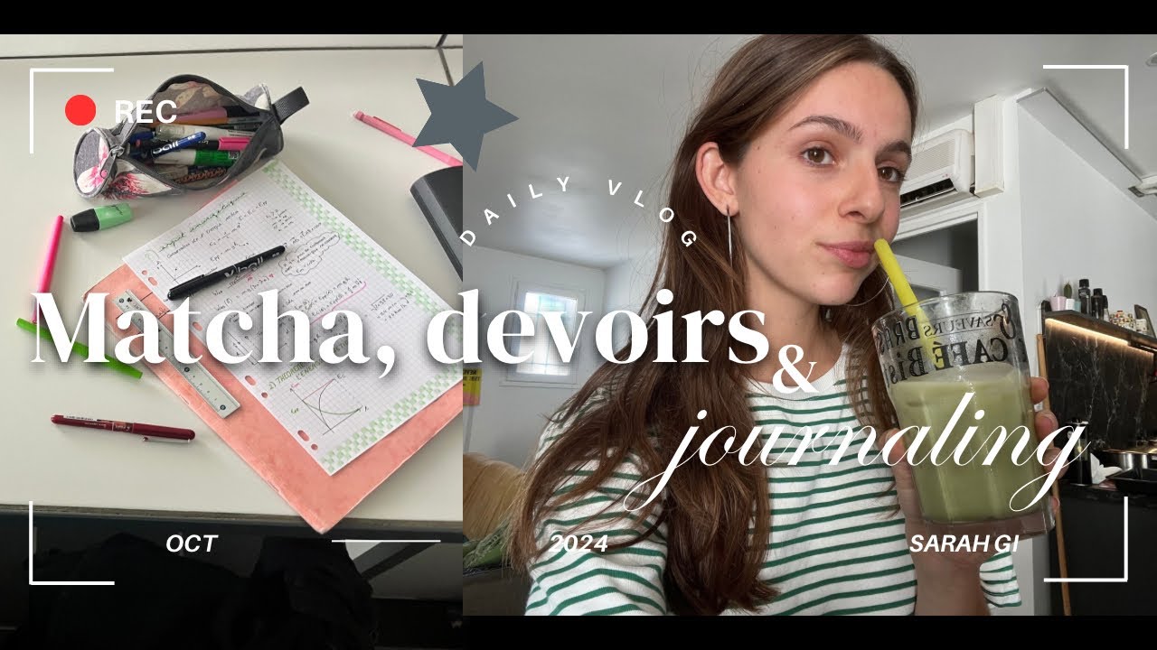 JE FAIS DU MATCHA MAISON, MES DEVOIRS ET DU JOURNALING /PRODUCTIVE/STUDY DAY AT HOME 📓⭐️[mini vlog]
