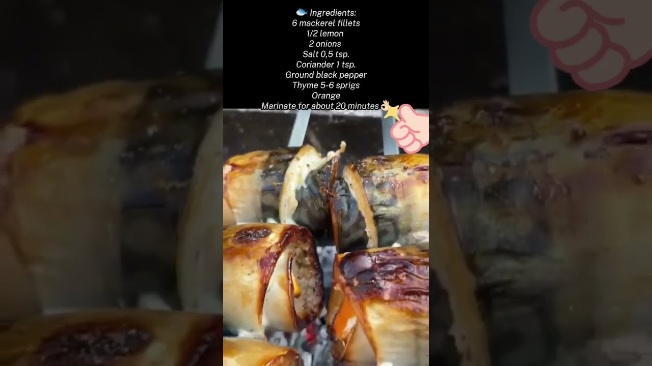 Mackerel kebab. Fish shashlik