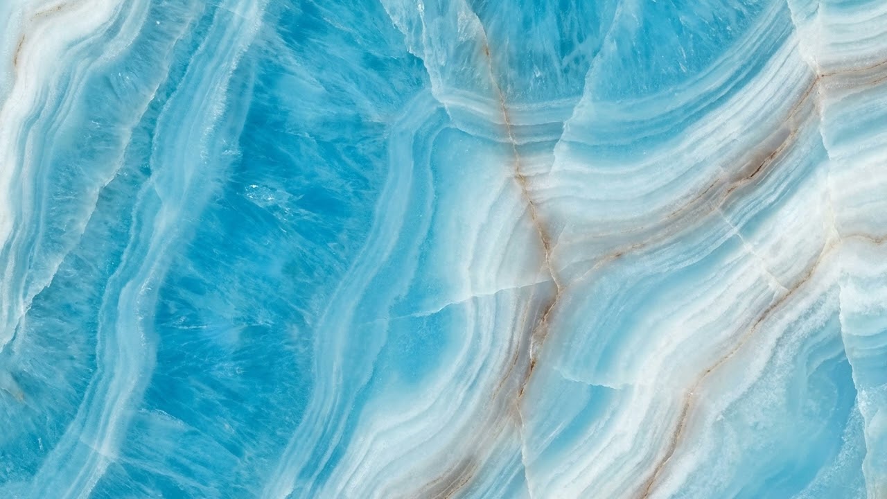 TV ART FRAME - Onyx Marble - Azure Blue Radiance - 4K Ambient Screensaver