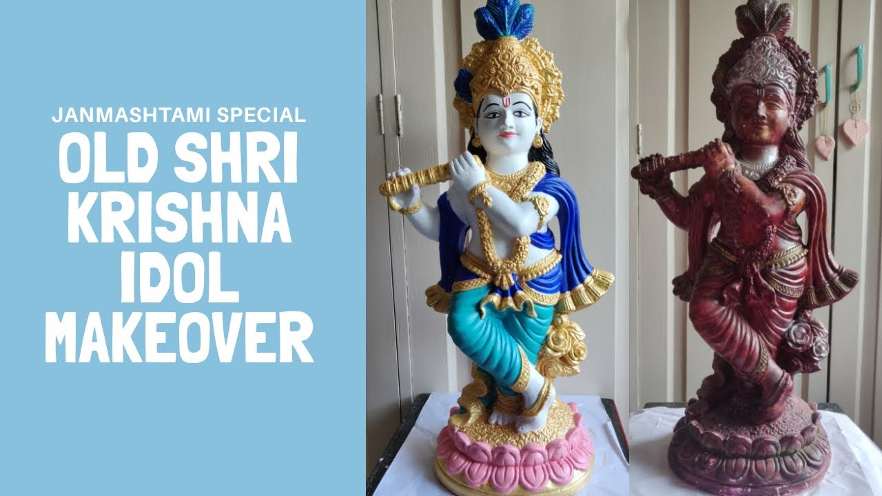 Old Shri Krishna idol makeover/subh Janmashtami2020/ old idol transformation/Janmashtami special
