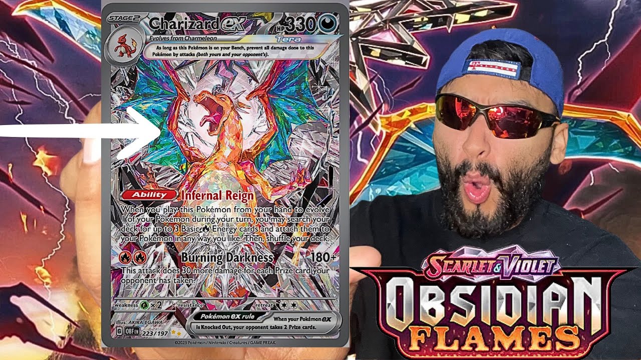 Opening Obsidian Flames Booster Pack Looking for a Charizard Card! Did I Pull It? Plus, a Giveaway!