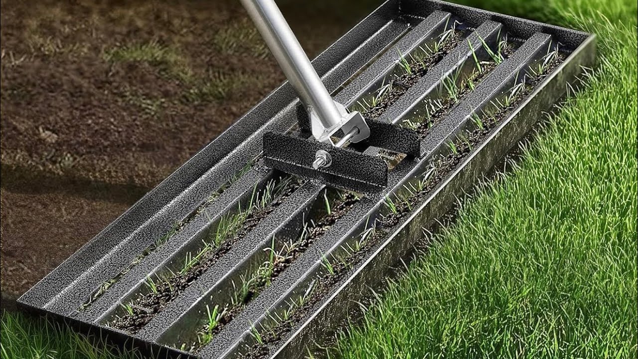 KANGREST | Lawn Leveling Rake Heavy Duty 30x10 Inch, Reinforced Welds, 73