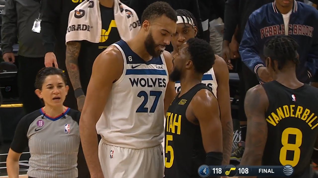 Malik Beasley gets heated at Rudy Gobert after the game for scoring with 2secs left