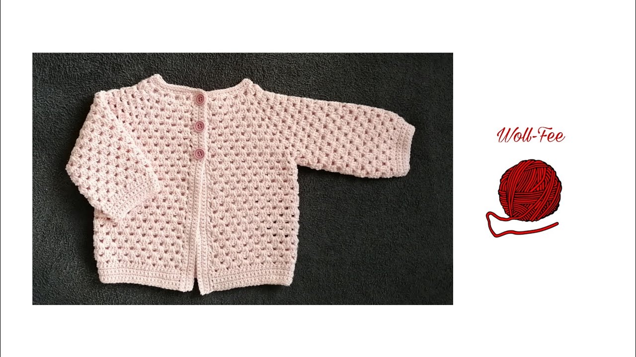 Babyjacke häkeln Gr. 62/68, Schritt für Schritt Anleitung, siehe Infobox bis Größe 116 und Infos