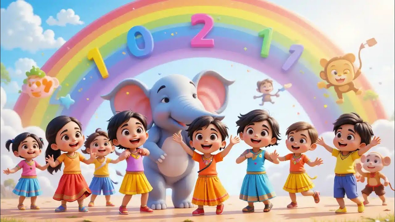 7 रंग 9 जानवर और 1 मजेदार गाना | Bacchon Ka 3D Animated Hindi Song