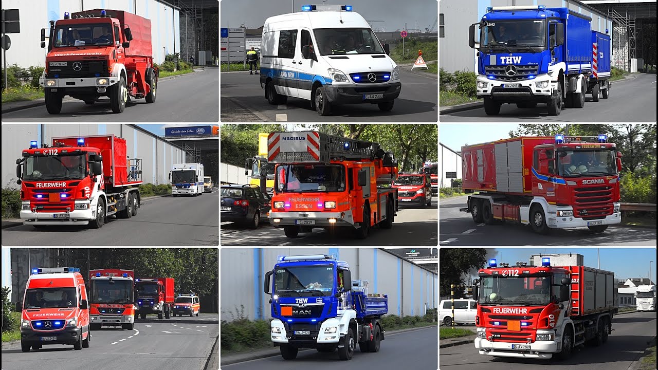 [Großbrand Schrottinsel Duisburg] - Diverse EINSATZFAHRTEN zu BRANDEINSATZ im Ruhrgebiet am 10.08.23