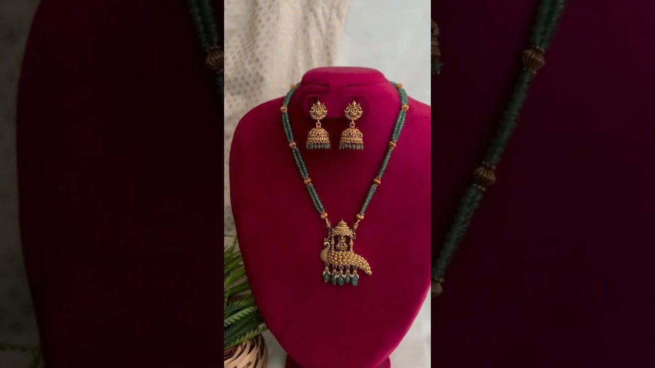 Grace in Green | Traditional Green Beads Haram Set for a Regal Look