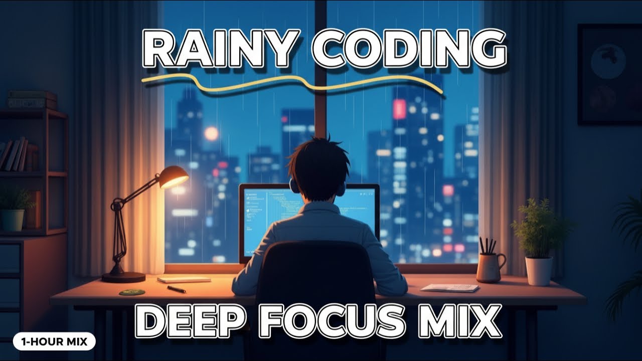 Rainy Coding Ambience – 1 Hour Instrumental Focus Mix