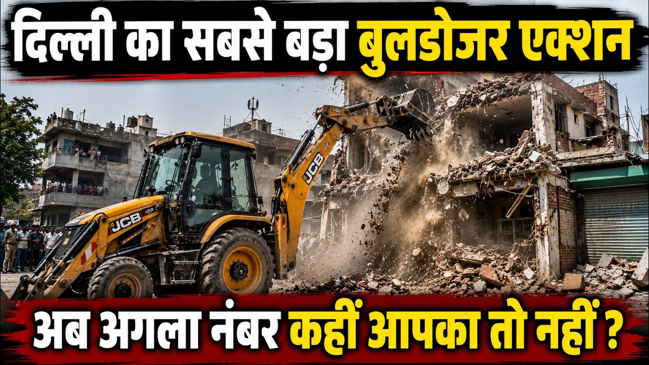 🚨 Delhi's Biggest Bulldozer Action! Could You Be Next? Delhi Demolition Drive 2026