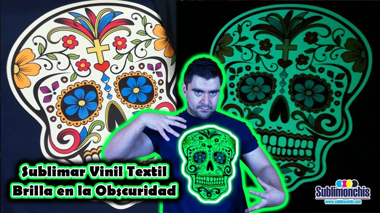 🔔💀 Como Sublimar Vinil Textil que Brilla en la Obscuridad  [ Haz Pruebas en Viniles de Calidad]