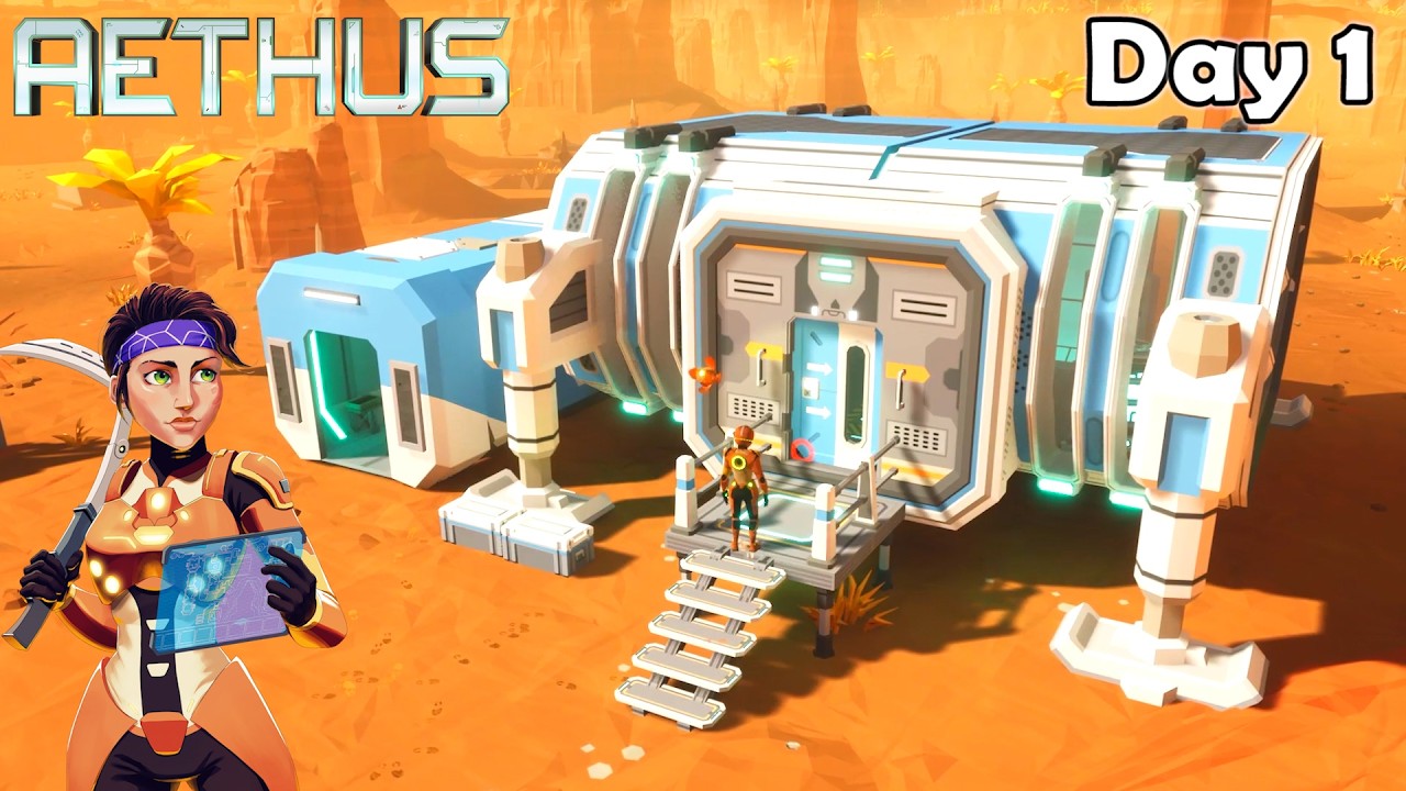 DAY 1 in this GORGEOUS New Sci-Fi Survival Crafting Game - Aethus Gameplay