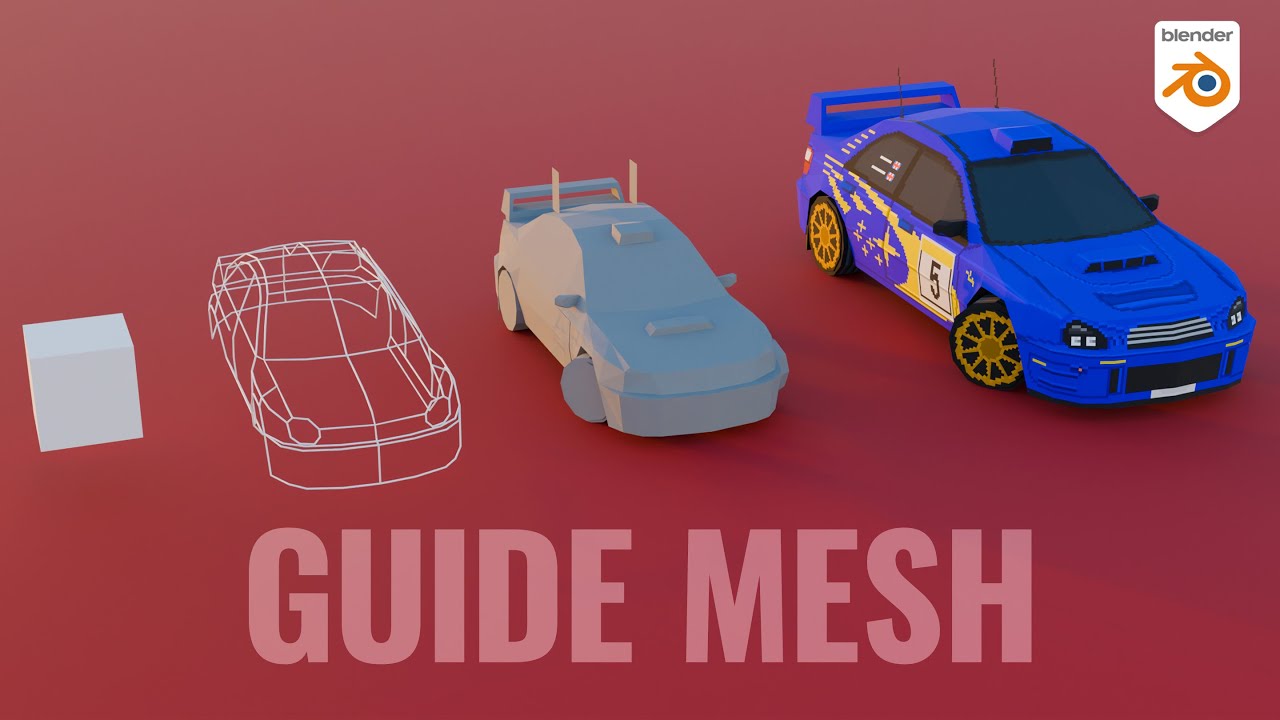 Идеальные пиксельные автомобили в стиле PS1 в Blender (Часть 1 – Чертежи и направляющая сетка)