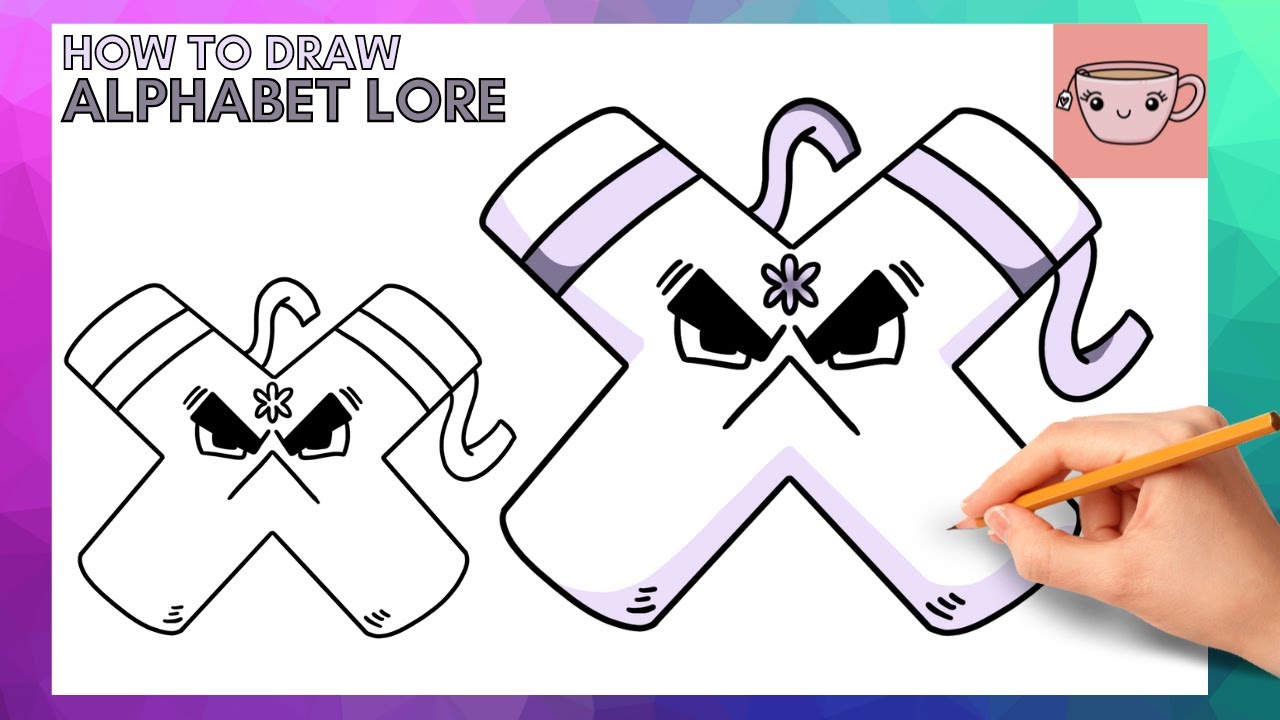 How To Draw Alphabet Lore - Letter X | Cute Easy Step By Step Drawing Tutorial