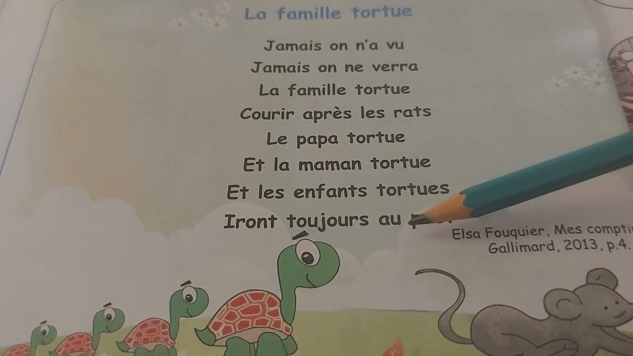 La famille tortue / كتاب الفرنسية 3 ابتدائي صفحة 40 /العائلة سلحفاة /Livre français 3AP page 40