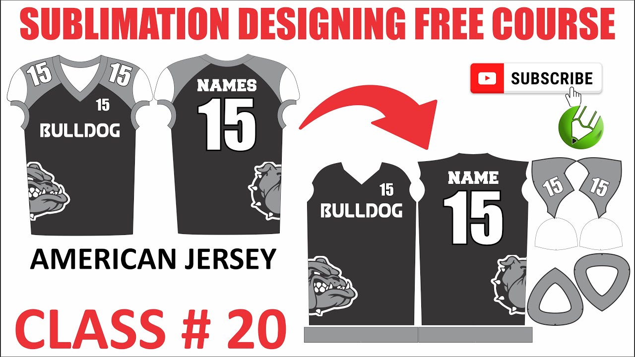 Class # 20 how to fit the design in American jersey pattern | American football jersey