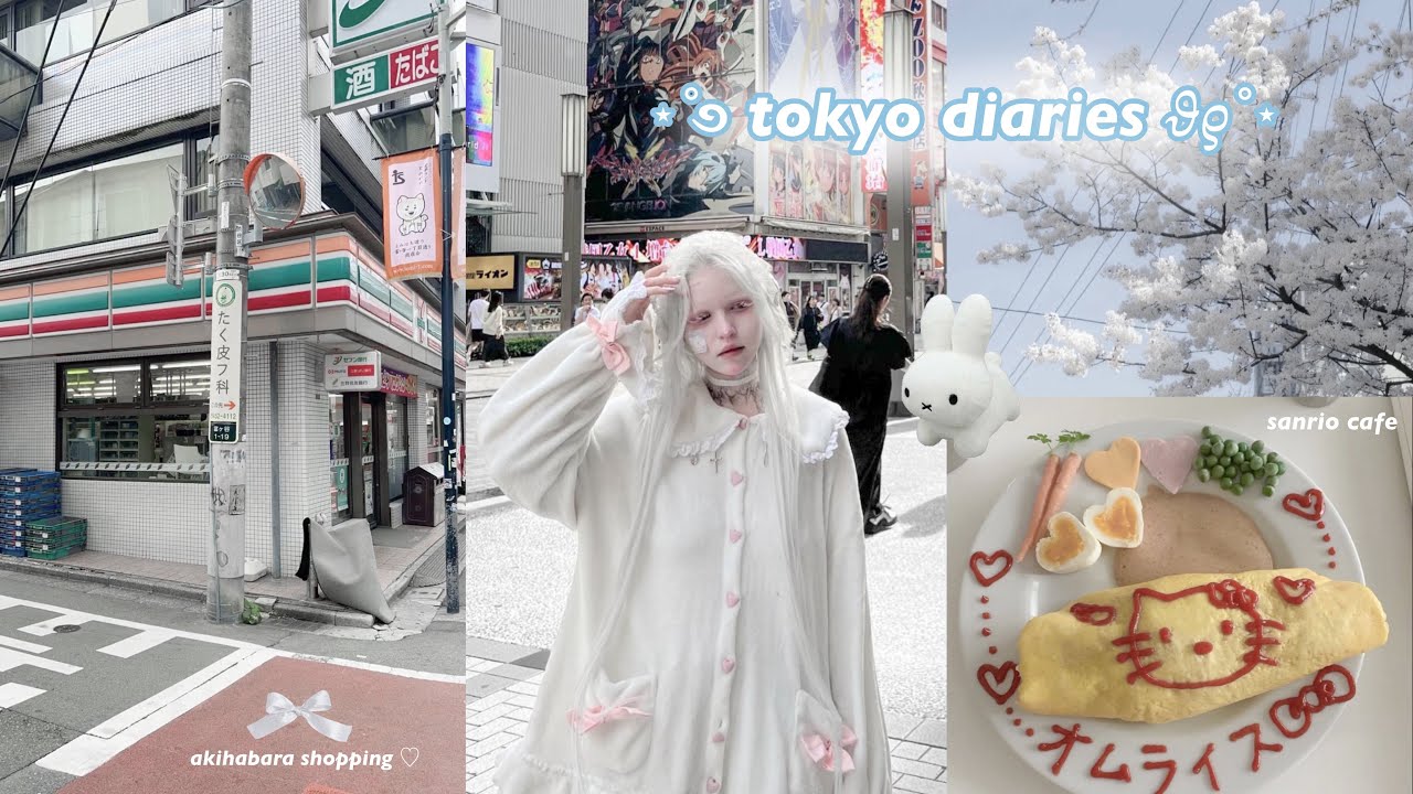 ꒰ tokyo diaries ꒱ ♡ sanrio cafe, akihabara, demon slayer event