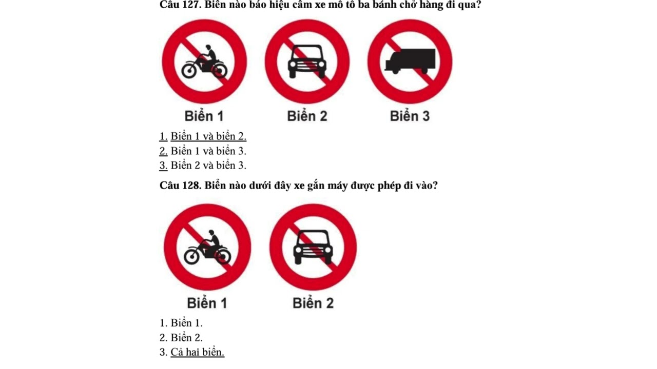 250 Câu Hỏi Lý Thuyết Học Lái Xe Mô Tô Hạng A1, A - Phần Biển Báo - Áp Dụng Từ 1/6/2025 Bộ Công An