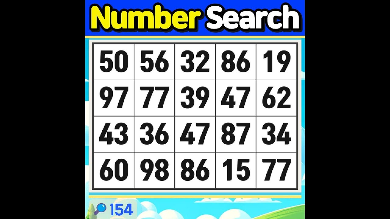 NumberSearch 154. Sharpen Your Brain With This FAST Number Search Game!【Memory | brain game | Quiz 】