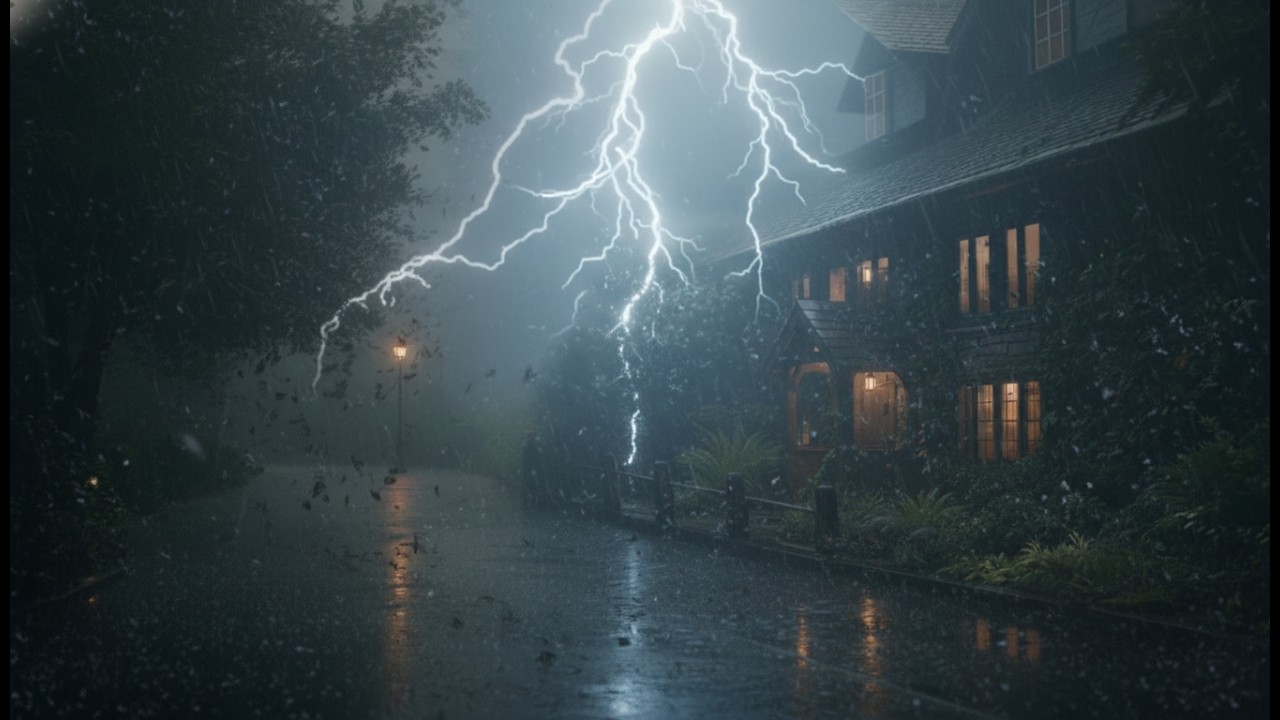 Gentle Rain & ⚡ Thunder for Restful Sleep
